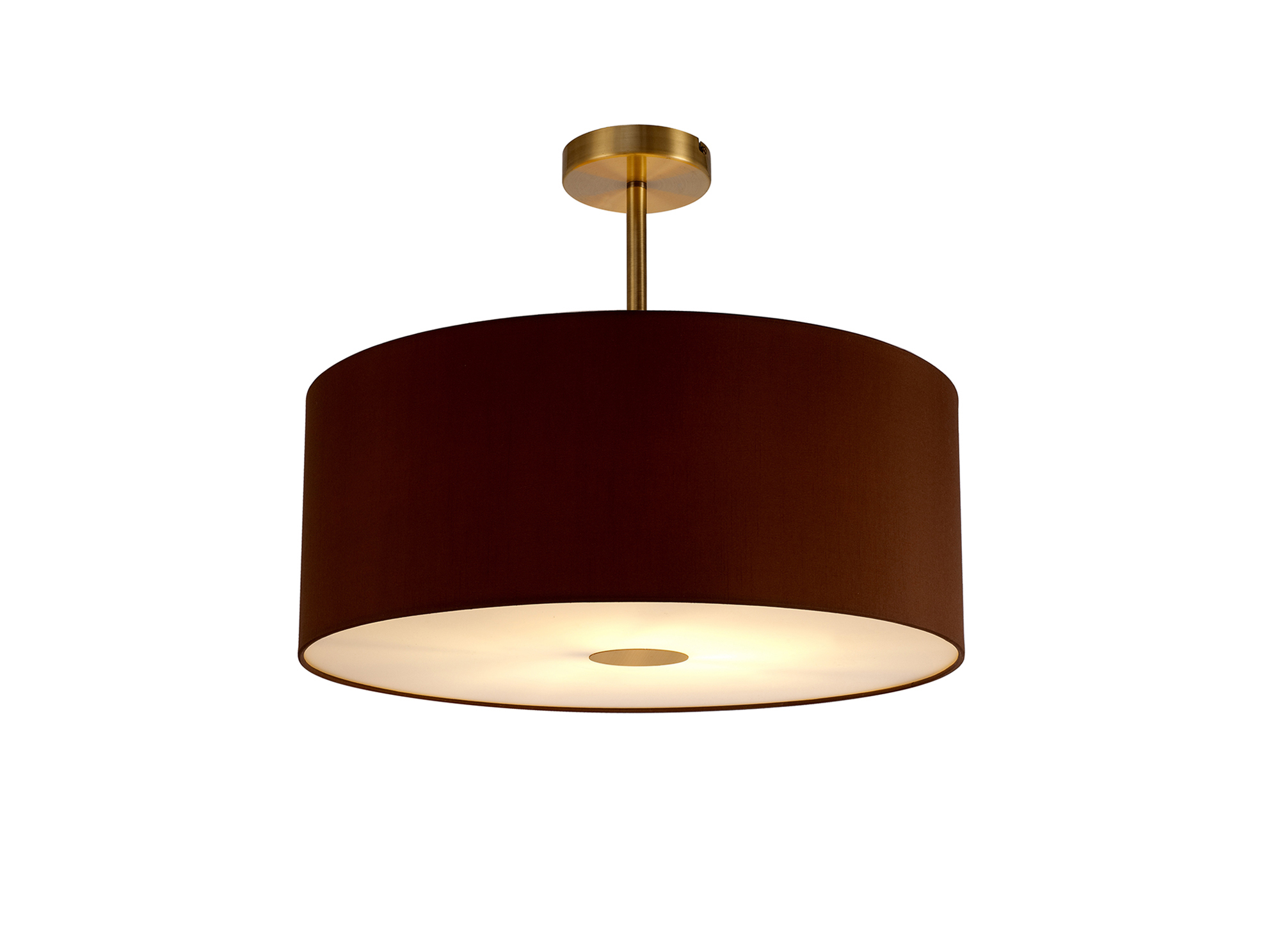 Baymont 50cm Semi Flush 1 Light Antique Brass, Raw Cocoa/Grecian Bronze, Frosted Diffuser